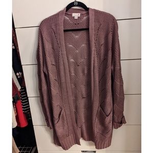 Mauve knit cardigan